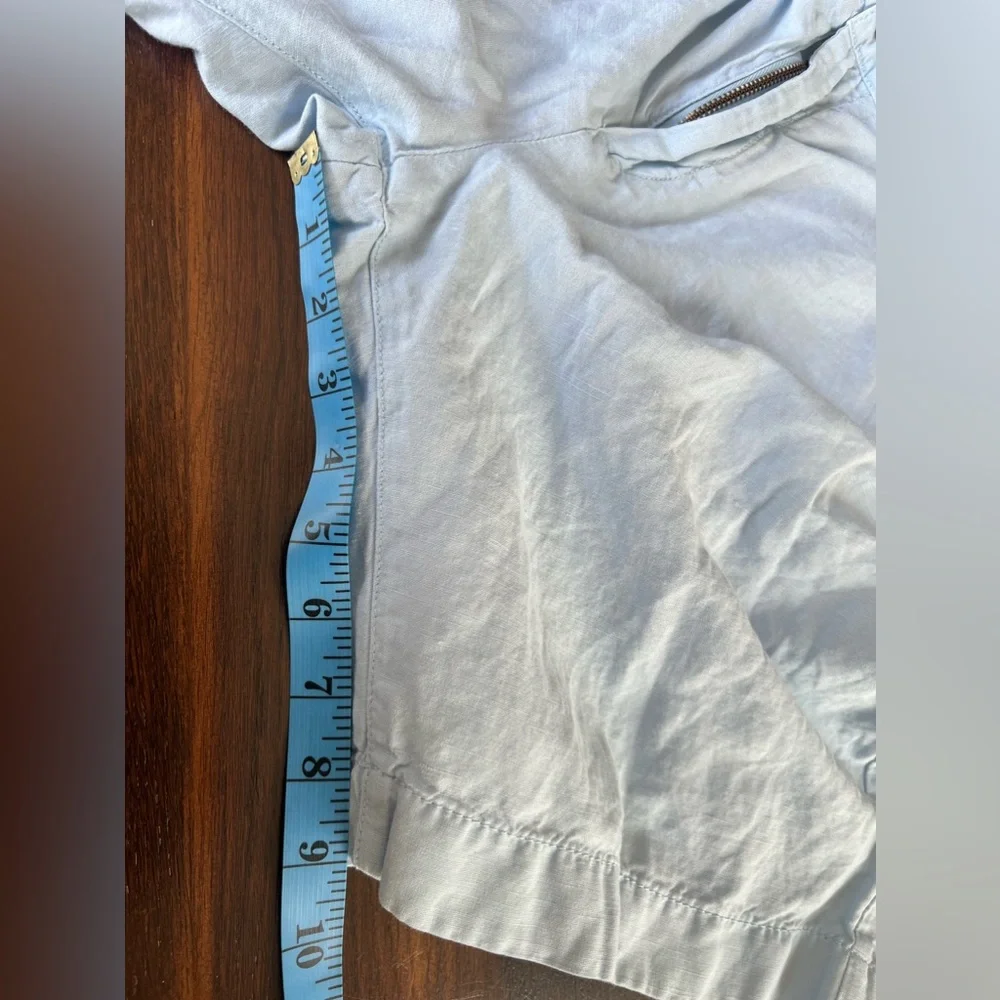 Faherty Malibu Linen Blend Shorts Men’s Sz 35 Light Blue Chino 9” Inseam (36x9)